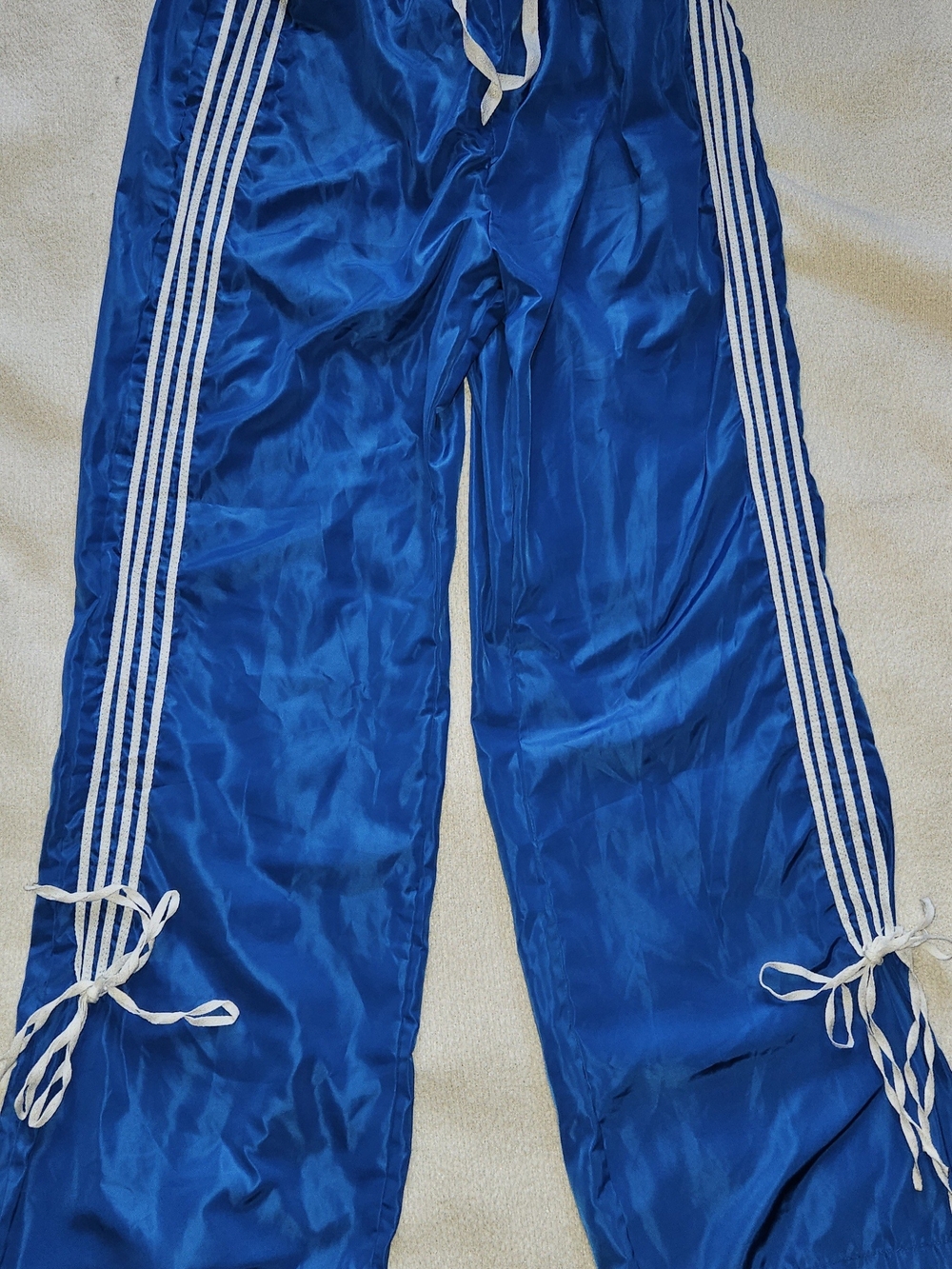 Blue Women's Track Jogger Pants with White Side Stripes
